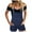 Blue, variant on Fesfesfes Jeans for Women Cute Casual Sports Double Shoulder Pocket Easy Jeans Rompers