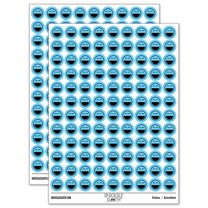 Laughing Happy Face Big Smile Mouth Emoticon 200  Round Stickers - Light Blue - Matte Finish - 0.50" Size