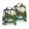 thumbnail image 6 of Bingfone Lake Forest Dinosaur Men's Drawstring Hoodie Long Sleeve Pocket Sweatshirts-Large, 6 of 6