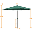 thumbnail image 6 of Topeakmart 11ft Patio Umbrella Market Umbrella with 8 Ribs Tilt and Crank for Garden, Deck, Backyard, Pool, Beach, Dark Green, 6 of 12