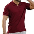 thumbnail image 4 of Vivianyo HD Men's Muscle V Neck Polo Shirts Slim Fit Solid Short Sleeve Cotton Golf T-Shirts Ribbed Knit Soft Tees Wine, 4 of 6