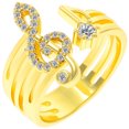 thumbnail image 3 of Miangastore Bague Notes de Musique Bague Réglable avec Strass pour Usage Quotidien, 3 of 8