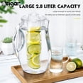 thumbnail image 2 of 2.8L Glass Fruit Infuser Water Pitcher with Removable Lid, High Heat Resistance Infusion Pitcher for Hot/Cold Water, Flavor-Infused Beverage & Iced Tea, 2 of 10