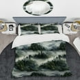 thumbnail image 2 of Designart "Moody Misty Forest I" Green Abstract Bedding Covert Set - Modern & Contemporary Bed Set With 1 Sham, 2 of 5