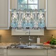 thumbnail image 2 of Yayeee Kitchen Curtains Tier Pair Light Filtering 27"x24" Rod Pocket Short Cafe Window Panel, Vibrant Abstract Design, 2 of 7