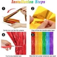 thumbnail image 4 of 8 Pack Rainbow Backdrop, 3.28 FT x 7.05 FT Backdrop Curtains, Metallic Fringe Curtains Tinsel Bakdrop Party Streamer, Wedding Decor Rainbow Party Decorations Pride Photo Booth Props, 4 of 14