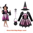 thumbnail image 5 of Disfraz de bruja morada para niñas, disfraz de Halloween, cosplay, Purim, carnaval, fiesta, vestido de princesa para niñas pequeñas, vestido de fiesta, 5 of 5