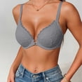 thumbnail image 2 of Women Lace Front Closure Underwire Bra Thin Cup Racerback Y-Strap T-Back Support Bra Floral Lace Push Up Everyday Comfort for Ladies(Grey,70B), 2 of 5