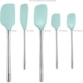 thumbnail image 2 of Tovolo Flex-Core Spatula Stainless Steel Handled Set (Set of 5) - Aqua, 2 of 4