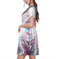 thumbnail image 2 of Goofa Blue Swirl Fireworks Pattern Women Summer Short Sleeve Midi Dress with Pockets Casual Aline Flowy Tshirt Dress Vocation Beach Sundress, 2 of 6