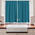 thumbnail image 2 of Ambesonne Abstract Geometry Kitchen Curtains, Geometric Element, 55"x45", Petrol Blue and Aqua, 2 of 3