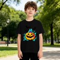 thumbnail image 6 of Abcomgle Halloween Shirts for Girls 5t Spooky Colorful Flame Pumpkin Bat Tshirts for Kids Crewneck Short Sleeve T-Shirts for Girls Fall Funny Holiday Tee Top Girls, 6 of 8