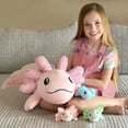 thumbnail image 3 of Tezituor 4Pcs Axolotl Stuffed Animal 31.5'' Giant Axolotl Plush with 3 Babies Plush Toy, 3 of 9