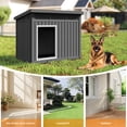 thumbnail image 3 of fazzn Nature Classic Dog House - Wooden Outdoor Shelter with Windproof and Rainproof Sealing and Ventilation, Suitable for Medium to Large Dogs - Black/Grey, 3 of 7