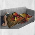 thumbnail image 6 of Harvest Soft Flannel Fleece Blanket, Thanksgiving Related Foods Scattered on Wooden Table Vegetables Fruits, Cozy Plush for Indoor and Outdoor Use, 70" x 90", Vermilion Brown Green, by Ambesonne, 6 of 6