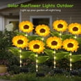 thumbnail image 4 of Luces solares para exteriores, decoración de jardín, paquete de 4 luces solares para jardín con girasol más grande y LED brillante, decoraciones impermeables para patio, luces solares decorativas, 4 of 5