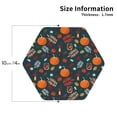 thumbnail image 2 of Pofeuu Autumn with Pumpkins Print Coasters for Drinks, 4Pack PU Leather Coasters, Bar Drink Coasters for Tabletop Protection, Furniture from Damage-Hexagon, 2 of 6
