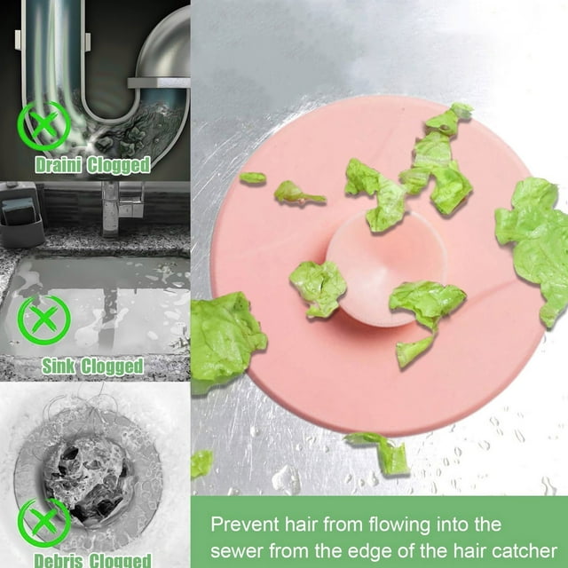 Universal Silicone Plug and Floor Drain Stopper Tool for Kitchen Bath Tub Bar 2PCS