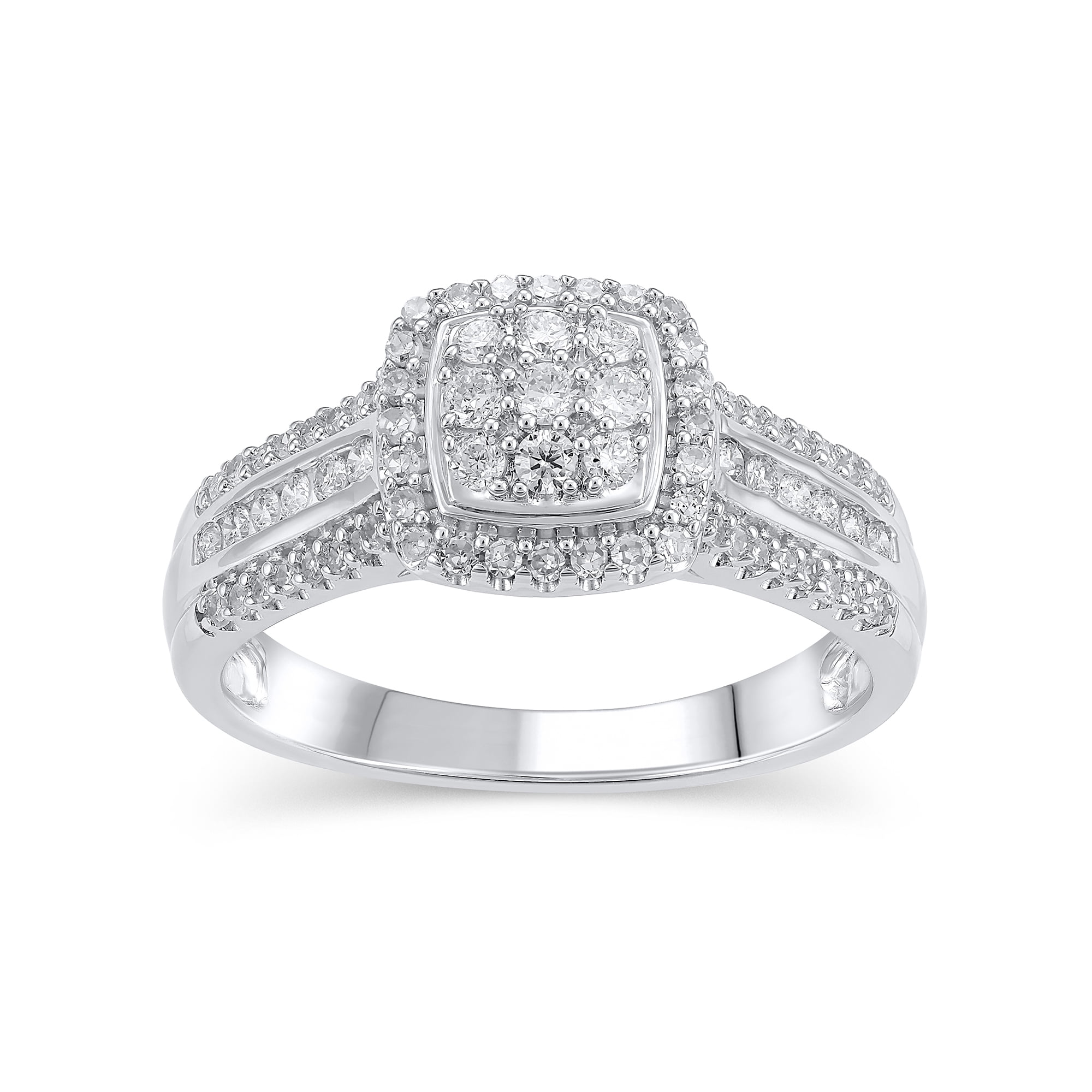 Brilliance Fine Jewelry 1/2 CT Composite Lab Grown Diamond Women Engagement Ring Sterling Silver