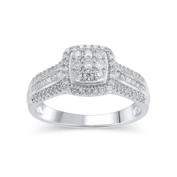 Brilliance Fine Jewelry 1/2 CT Composite Lab Grown Diamond Women Engagement Ring Sterling Silver