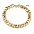thumbnail image 6 of Lordgold Mens Simple 9mm 14K Yellow Gold Curb Cuban Link Chain Bracelets for Women Unisex Wrist Jewelry Gifts, 6 of 7