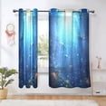 thumbnail image 6 of 2 Panels Set Blackout Curtains Thermal Insulated Sun Protection Room Darkening Drapes for Bedroom Deep Blue Ocean, 6 of 7