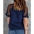 thumbnail image 4 of Camisa de malla de lunares, camiseta de encaje con cuello en V para mujer Camisa de encaje de lunares Experiencia incomparable, 4 of 6
