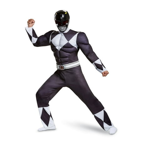 Power Rangers - Mighty Morphin Black Ranger Classic Muscle Adult Halloween