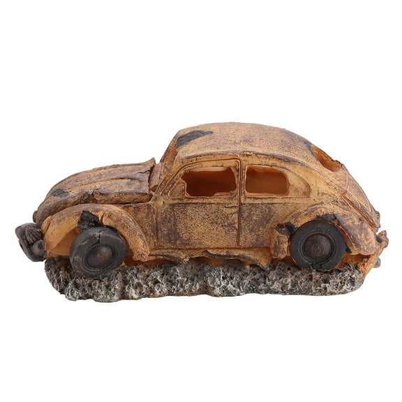 Aquarium Decoration Resin Ornaments Bubbler Decoration Imitation Car Wreck for Fish Tank Landscaping