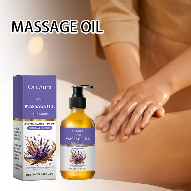 Fiudx Aceite de Lavanda, Aceite Masaje Aromatizante para Alivio Muscular, Aceite Terapéutico de Lavanda para Nutrir La Piel, Aceite Natural para Calmar El Estado de Ánimo, Uso En Aromaterapia y Cuida