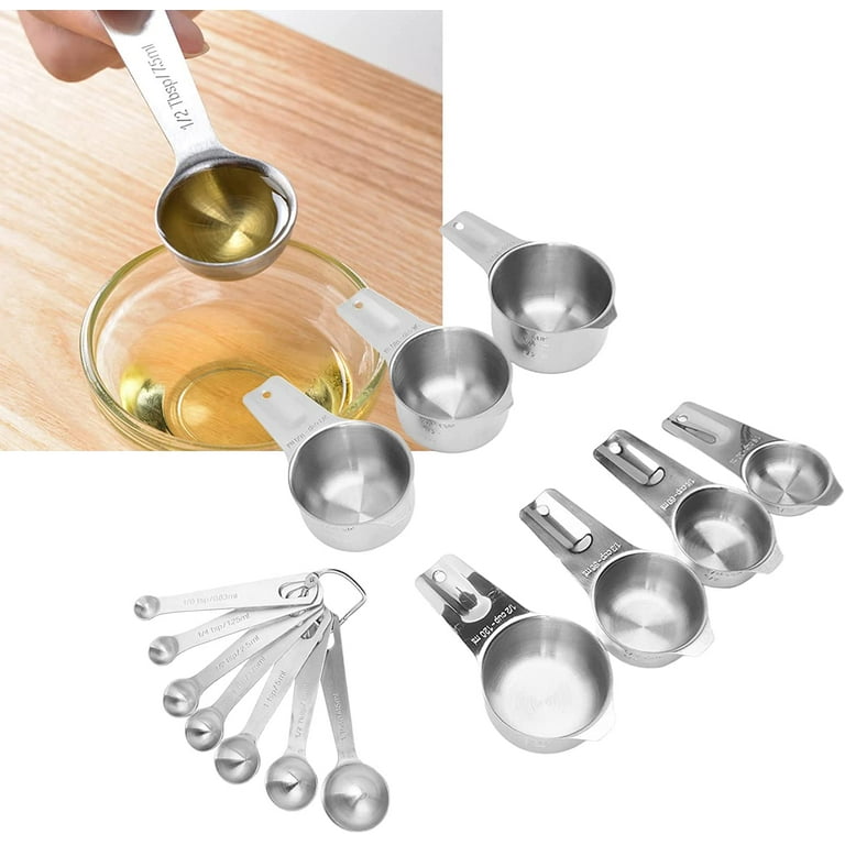Measuring Cups And Spoons Set, Stainless Steel Scale Measuring Cup