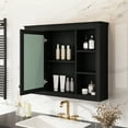 thumbnail image 5 of Medicine Cabinet, Modern Mirror with Storage, Over Toilet Storage with Open Compartments and Adjustable Shelf, Wall Mounted Bathroom Cabinet, for Living Room, Bedroom, 5 of 9