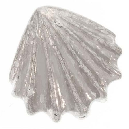 Antique Pewter Scallops - Real Rhodium Plated Pewter Scallop Shell Beads 13mm (2)