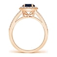 thumbnail image 2 of Angara Natural 1 Ct. Blue Sapphire with Diamond Halo Ring in 14K Rose Gold for Women (Ring Size: 12), 2 of 8