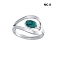 thumbnail image 3 of Qarigey Anillos Joyas Turquesa Plata Moda Mujer Antiguo Piedra Adornos Piedras preciosas Boda Elegante Lujo Aniversario Ropa, zapatos y accesorios Miscelánea ocho Qarigey AP016468-03, 3 of 6