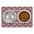 thumbnail image 1 of Retro Pet Mat for Food and Water, Big and Small Triangles in Shabby Colors Vintage Geometric Tile Design, Non-Slip Rubber Mat for Dogs and Cats, 18" X 12", by Ambesonne, 1 of 2
