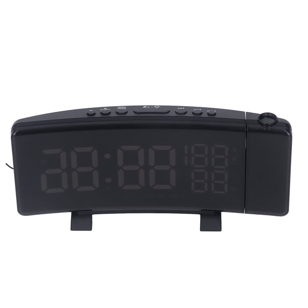 Reloj despertador doble con proyección, reloj despertador con proyector FM, reloj despertador doble con proyección para dormitorio, reloj despertador doble, estética elegante Jadeshay A