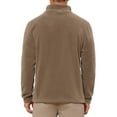 thumbnail image 3 of INSPIRAR CHIC Sudadera de felpa de manga larga con media cremallera y cuello alto para hombre, color sólido, 2XL, marrón, 3 of 6