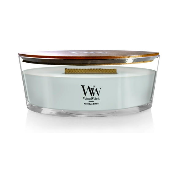 Candle WoodWick, elipse con aroma a abedul y magnolia, 470 ml