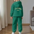 thumbnail image 4 of Arlun Hoodies and Joggers for Teen Girls Fall Winter Trendy Preppy Cherry Bow Graphic Print Long Sleeve Sweatshirt Soft Comfortable Sweatpants 2 Piece Outfit Sets for Kid Dark Green 130, 4 of 7