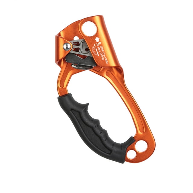 Advancent Ascensor de escalada manual con orificios colgantes Equipo de rapel con resorte elástico Montañismo Equipo de cuerda de 8-12 mm Escalada naranja izquierda