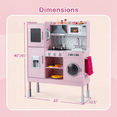 thumbnail image 3 of Redsmile Play Kitchen,Wooden Kids Kitchen Playset with Realistic Lights and Sounds,Pretend Play Toy Kitchen with Ice Maker and Range Hood,Gift for Girls Boys Ages 3-10,Pink, 3 of 10