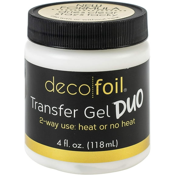 iCraft Deco Foil Transfer Gel Duo 4oz, 2 way use: heat or no heat, permanent acid free