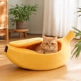 thumbnail image 4 of Pet Bed for Cats & Small Dogs with Enclosed Warm Hooded Cover, Cozy Semi-Enclosed Cave Design & Soft Long-Lasting Fabric, Suitable for Indoor Sleeping, by MPOISVA, 4 of 7