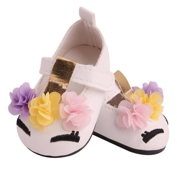 Zapatos Florales de Princesa Hada Baoblaze Atuendos Casuales para muñeca Americana 18 pulgadas