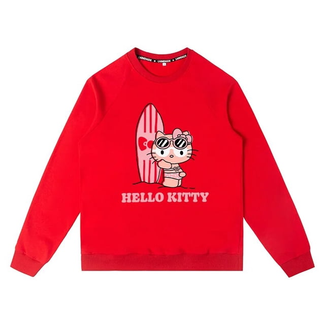 Hellokitty Kitty Sweat à Capuche Col Rond Femme Automne Manteau Hello Cat Deux Yuans Vêtements Imprimés Amples HOEMLIN HOEMLIN
