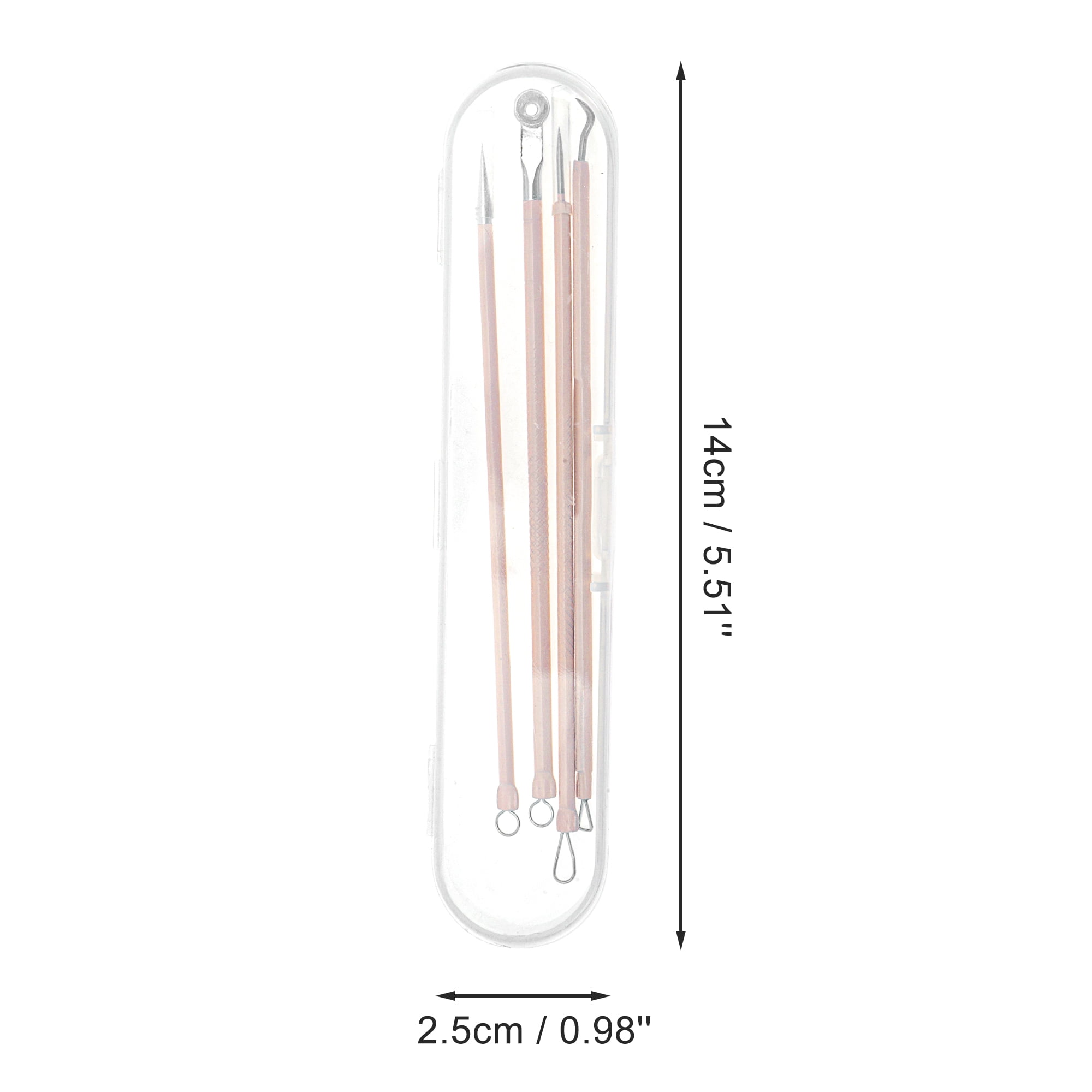 Unique Bargains 4pcs Facial Pimple Extractor Tool Kit for Effective Skin Care Pink