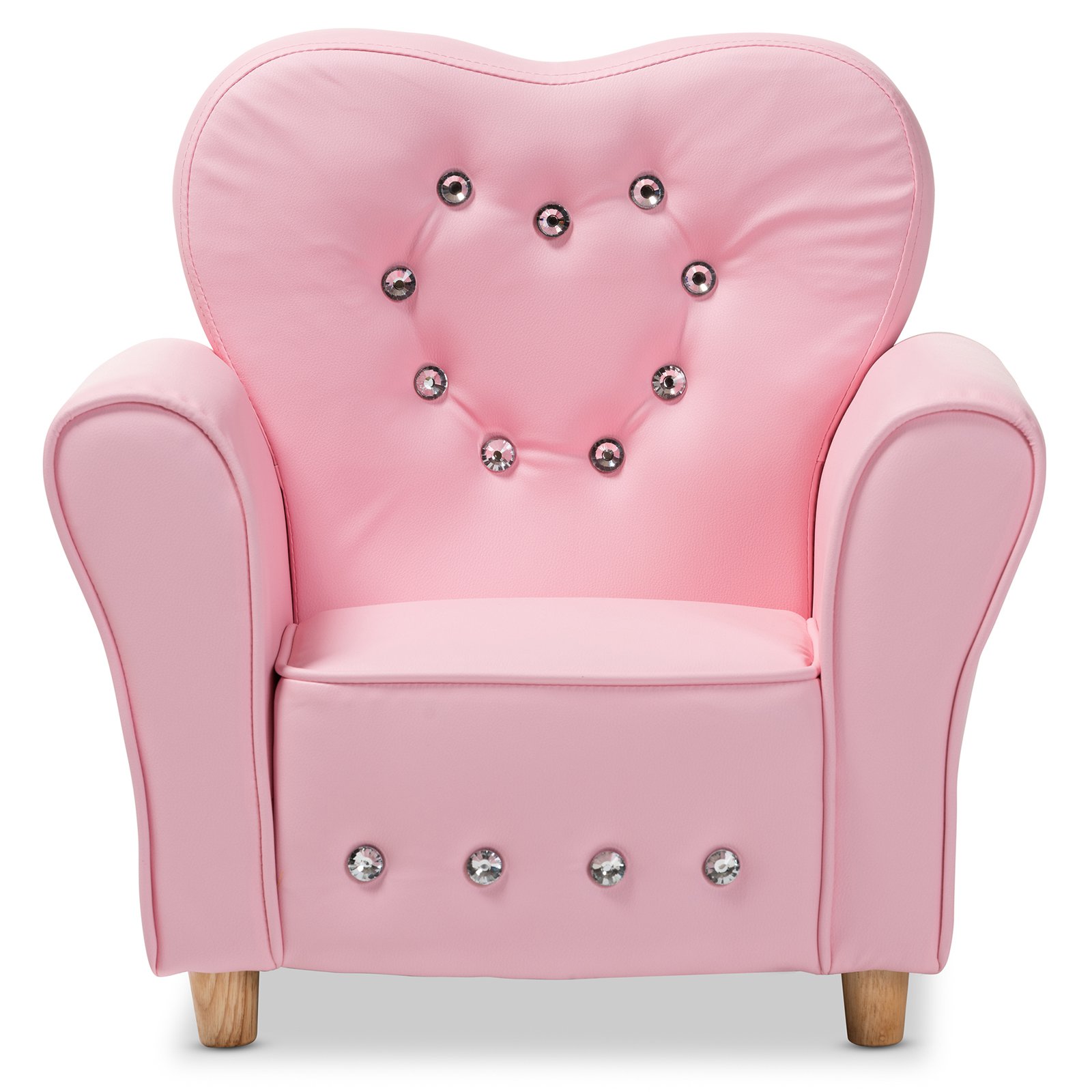 Baxton Studio Mabel Modern and Contemporary Pink Faux Leather Kids Armchair - image 3 of 8