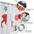 thumbnail image 6 of Christmas Shower Curtain, Buffalo Check Plaid Elk Snowflake Xmas Tree Winter Holiday Bathroom Curtain Waterproof Fabric Machine Washable with Hooks, 72" Wx84 L, 6 of 6
