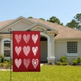 thumbnail image 2 of Amhnf Linen Garden Flag With Nine White Heart Patterns On Red Background For Home Outdoor Garden Yard Decor 12x18 inch, 2 of 5